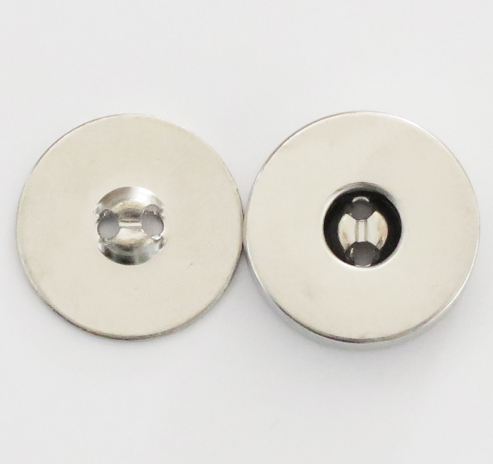 Magnetknapp, sølv - 18 mm - Villy Jensen - Garntopia