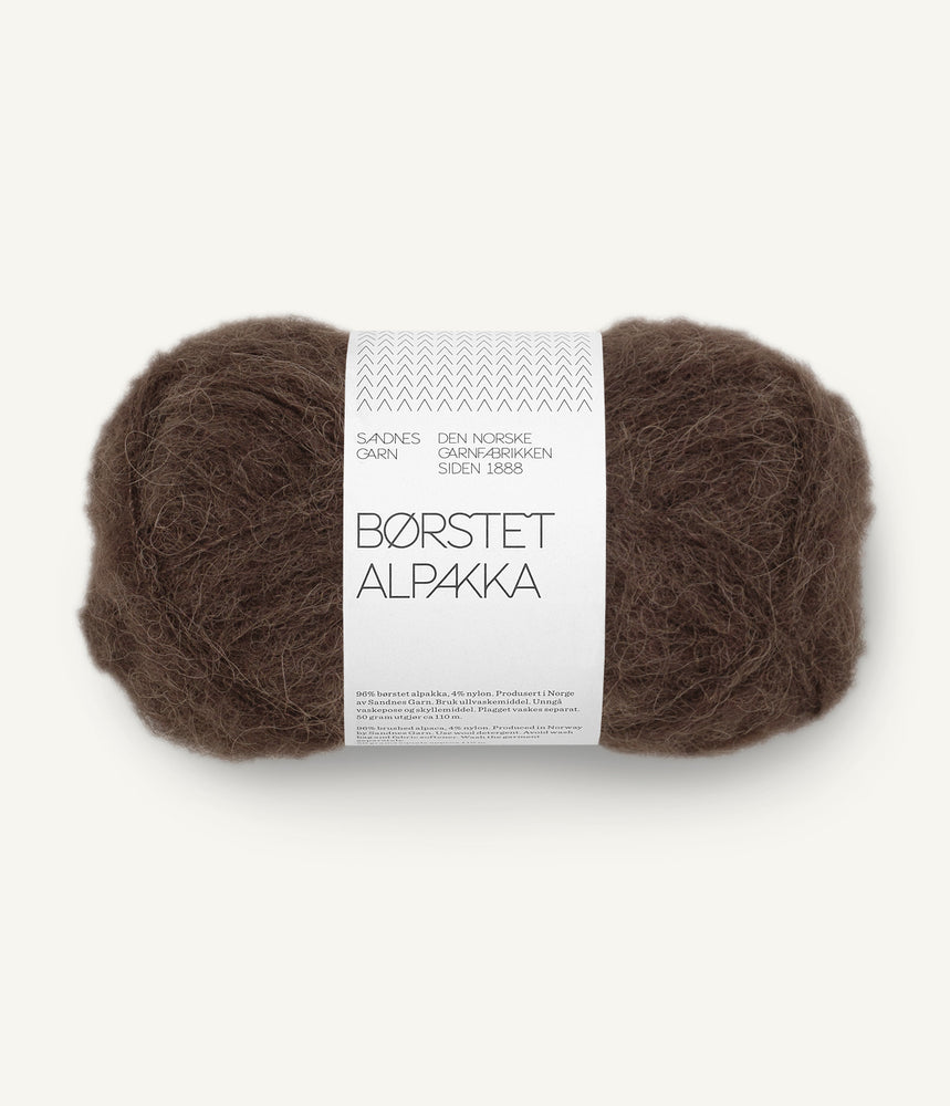 3082 Mørk Brun -	Børstet alpakka - Sandnes garn - Garntopia