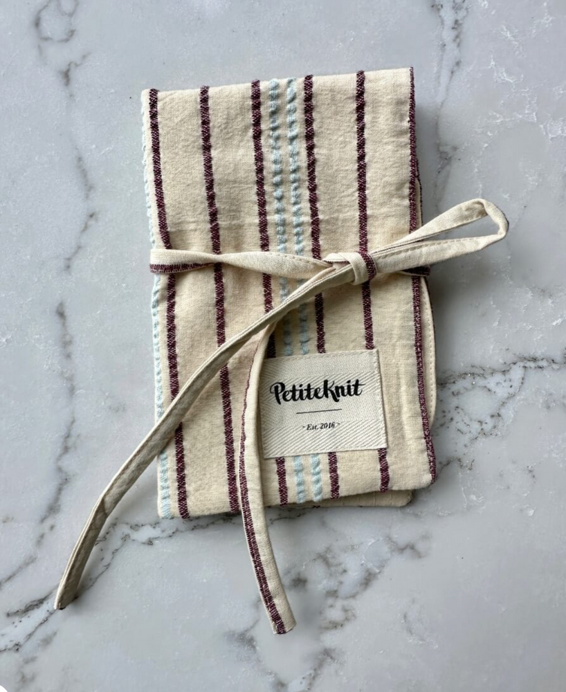 Knitter's Needle Case - To Go - Seersucker Twin Stripe - PetiteKnit - Garntopia