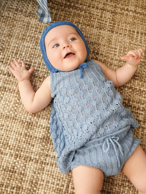 2407 - Sommerbaby - NR. 5 - LILJA SINGLET, LINUS DIAPER PANTS & BONNET - Sandnes garn - Garntopia