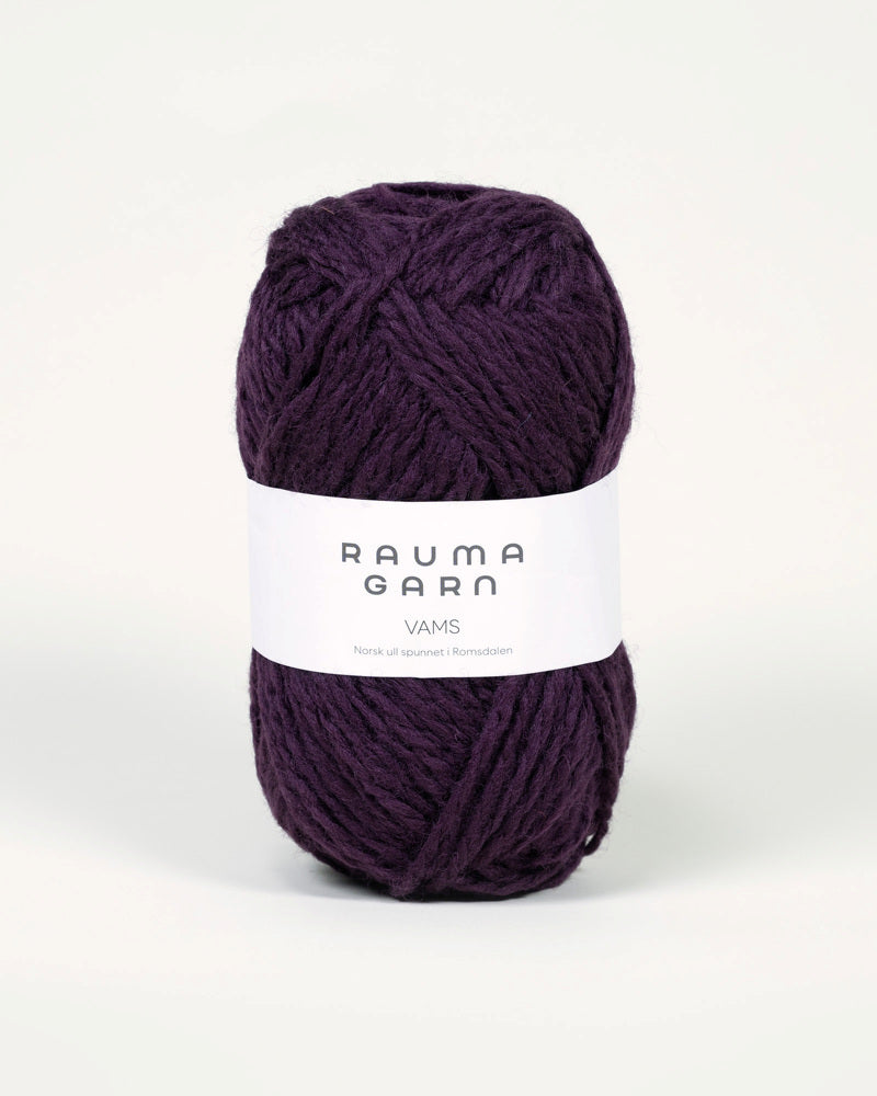 V12 Mørk rødlilla -	Vams Pt3 - Rauma Garn - Garntopia