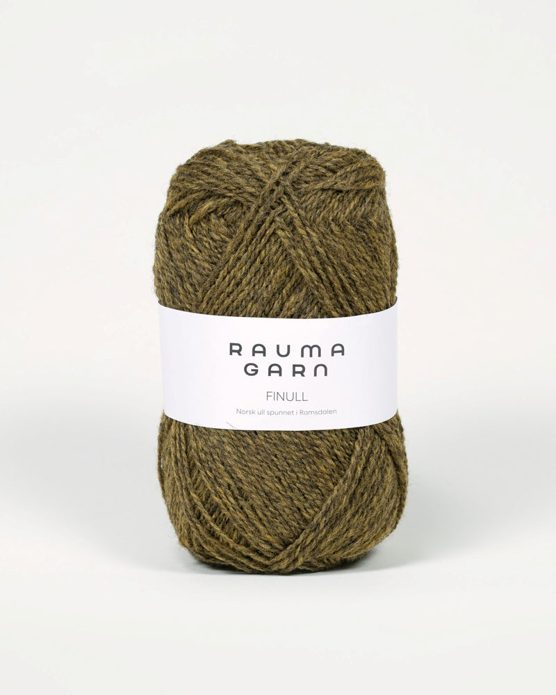 4129 Mosegrønn mørkmelert -	Finull Pt2 - Rauma Garn - Garntopia