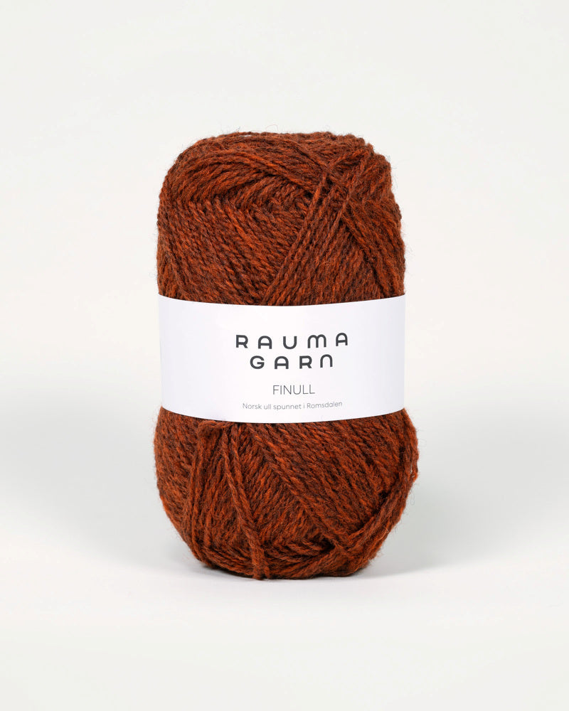 4132 Rustrød mørkmelert -	Finull Pt2 - Rauma Garn - Garntopia