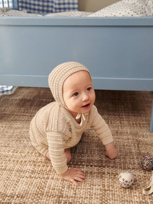 2407 - Sommerbaby - NR. 1 - FILLIP SWEATER, DIAPER PANTS & BONNET BABY - Sandnes garn - Garntopia