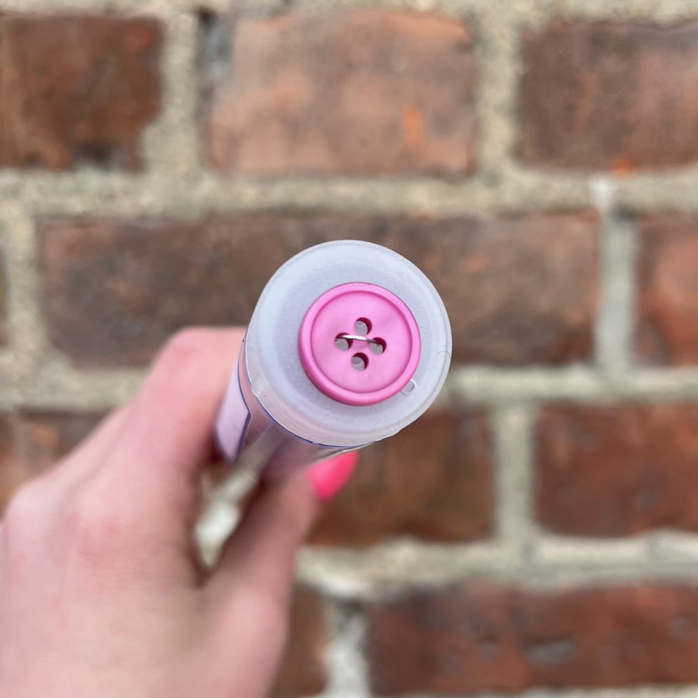 Plastknapp med kant - Pink - 15 mm