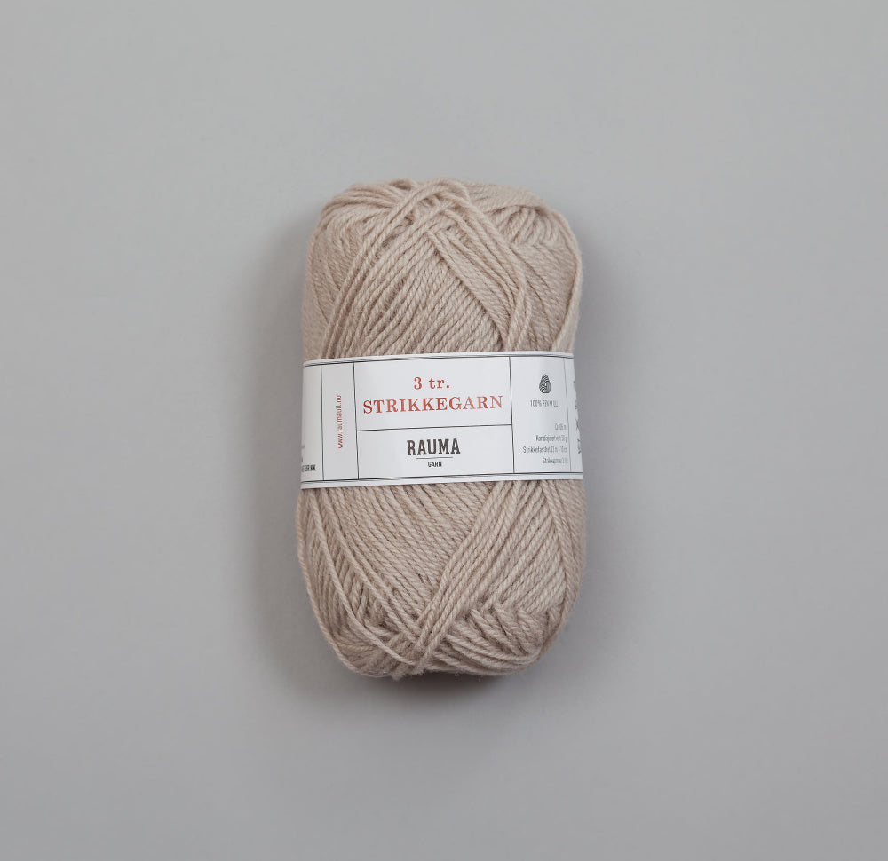 460 Lys Beige -	3-tr Strikkegarn