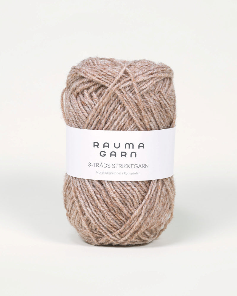 106 Beige Melert -	3-tr Strikkegarn - Rauma Garn - Garntopia