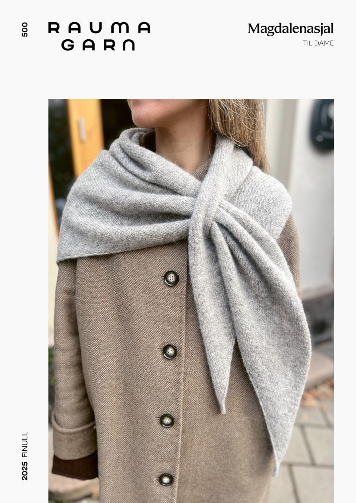 500E Magdalenasjal English - papiroppskrift - Rauma Garn - Garntopia