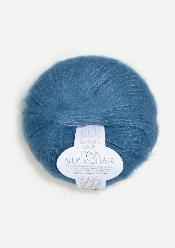 6042 Mørk himmelblå -	Tynn Silk Mohair - Sandnes garn - Garntopia