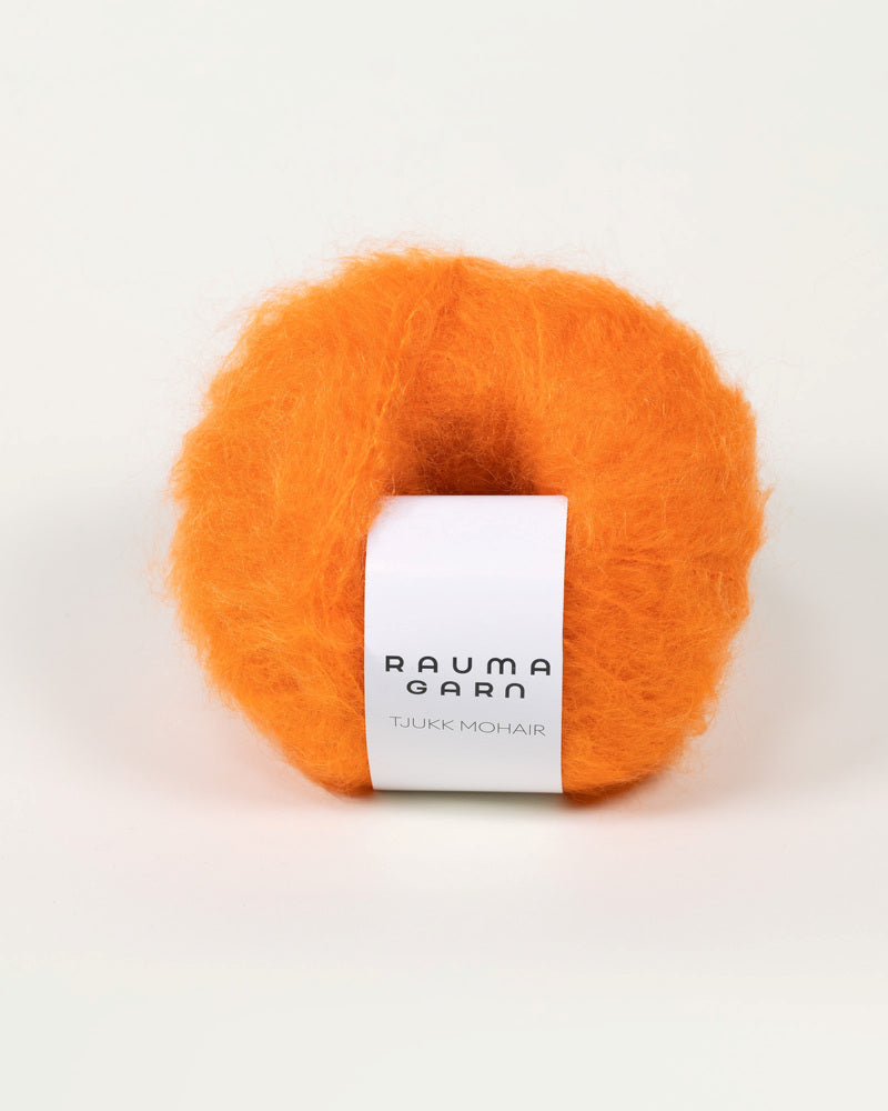 Tjukk Mohair 025 Oransje -	Tjukk Mohair - Rauma Garn - Garntopia