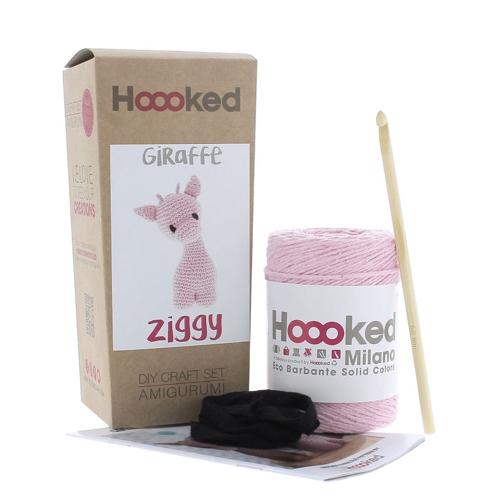 DIY Giraffe Ziggy Blossom Heklekit - Hoooked Yarn