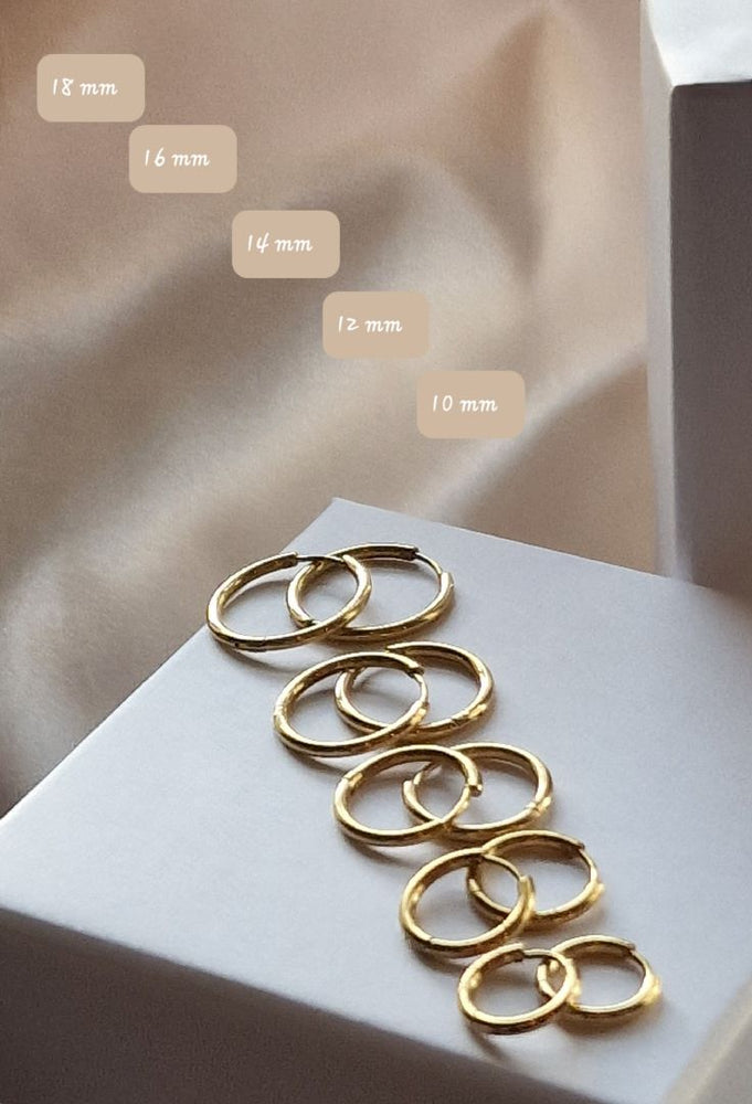 My Pearl - Simple Hoops - 14 mm - Gold