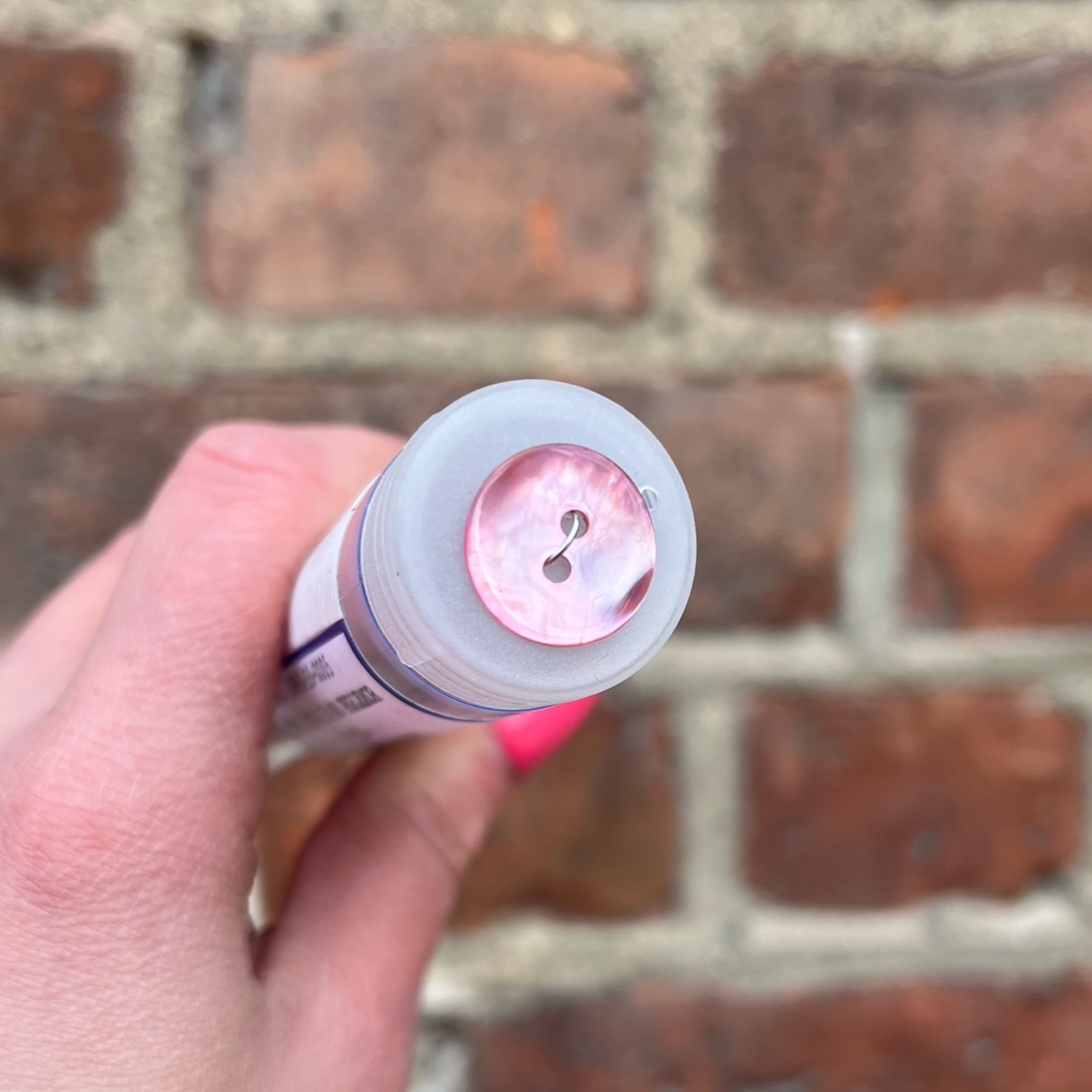 Perlemorknapp - Lyserød - 15 mm - Villy Jensen - Garntopia