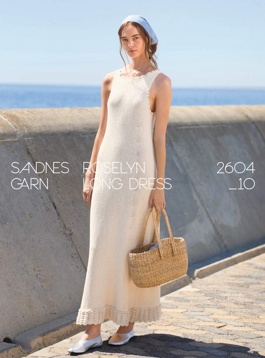 2604 - Sommerstrikk - NR 10 Roselyn Long Dress - Sandnes garn - Garntopia