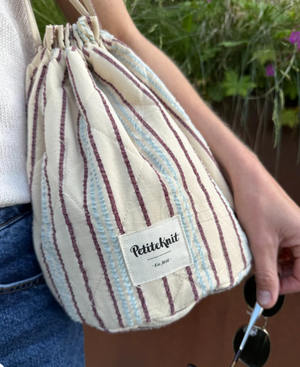 Knitter's Project Bag - Seersucker Twin Stripe - PetiteKnit - Garntopia