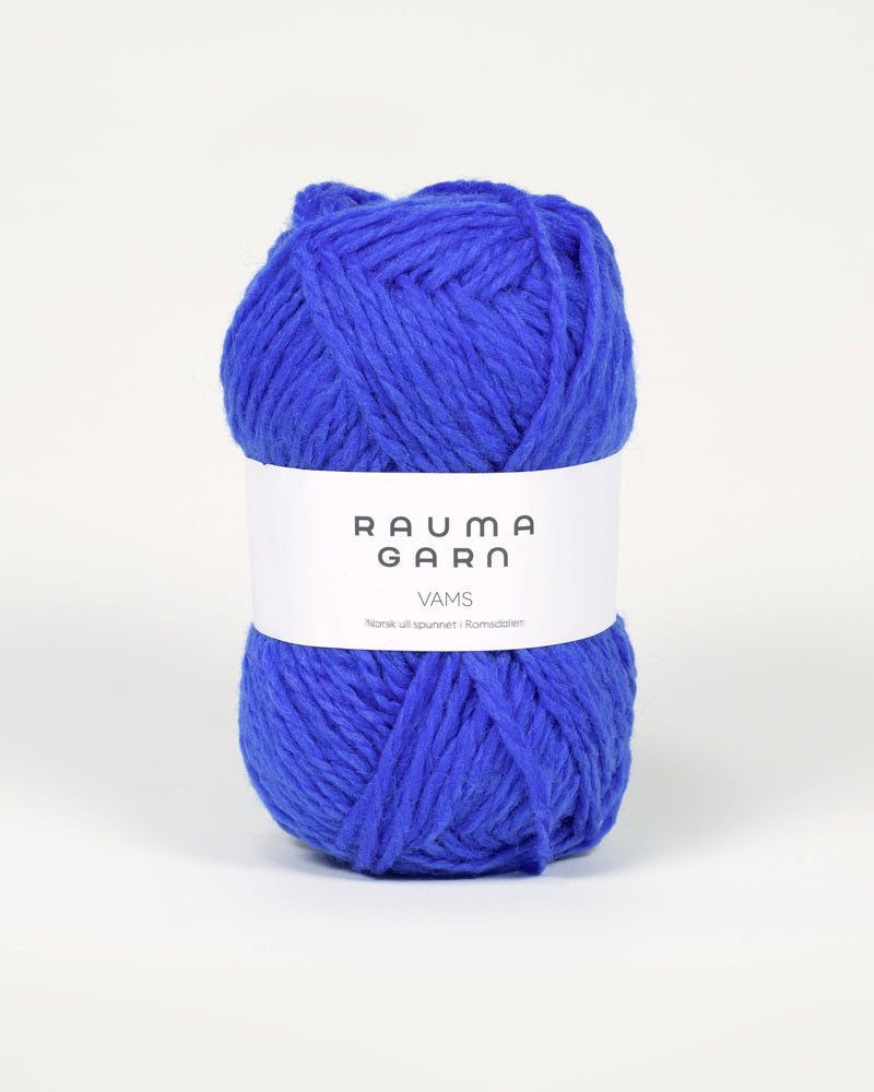 V37 Blå  -	Vams Pt3 - Rauma Garn - Garntopia