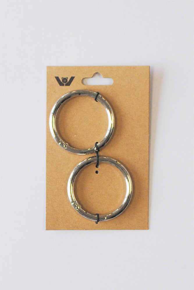 Carabiner for bag - Ring 38 mm Silver