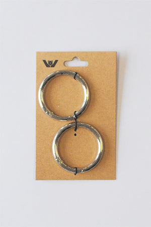 Carabiner for bag - Ring 32 mm Silver