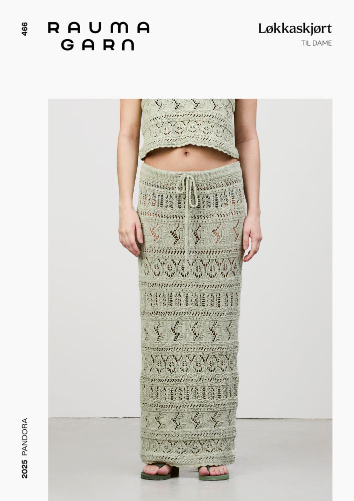 466 Løkkaskjørt i Pandora - papiroppskrift - Rauma Garn - Garntopia