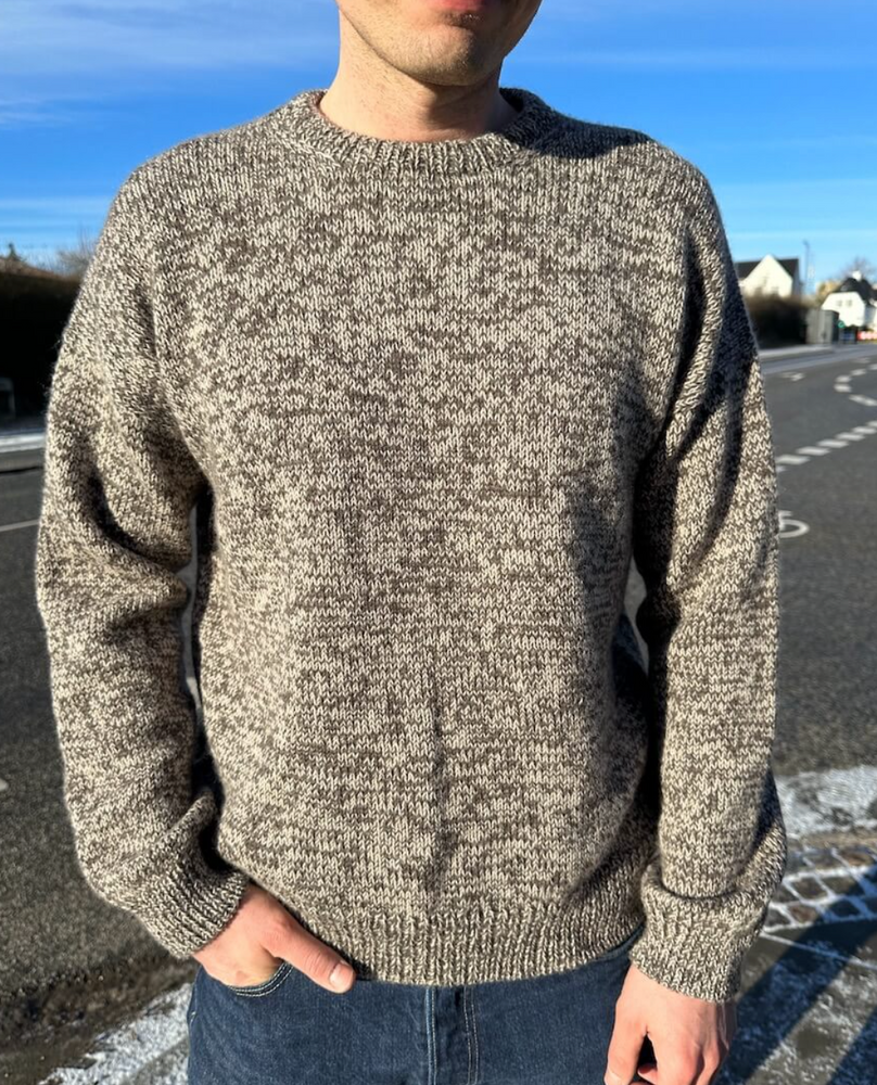 Melange Sweater Man - Papir - PetiteKnit - Garntopia