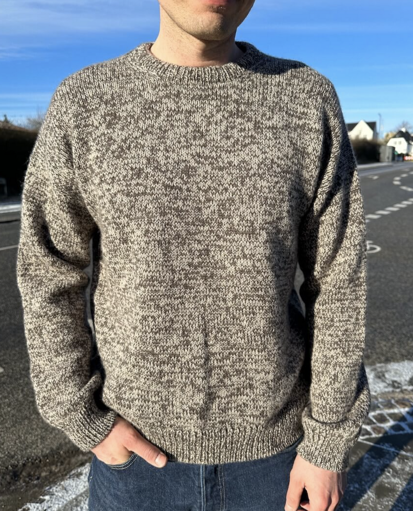 Melange Sweater Man - Papir - PetiteKnit - Garntopia