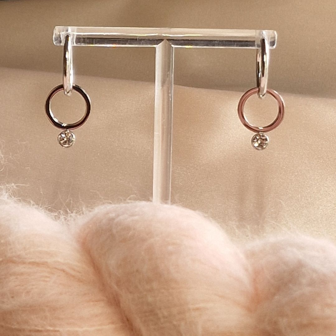 My Pearl - Stitch Marker Earrings - CHARMS - Clear - Silver - SILFA ehf - Garntopia