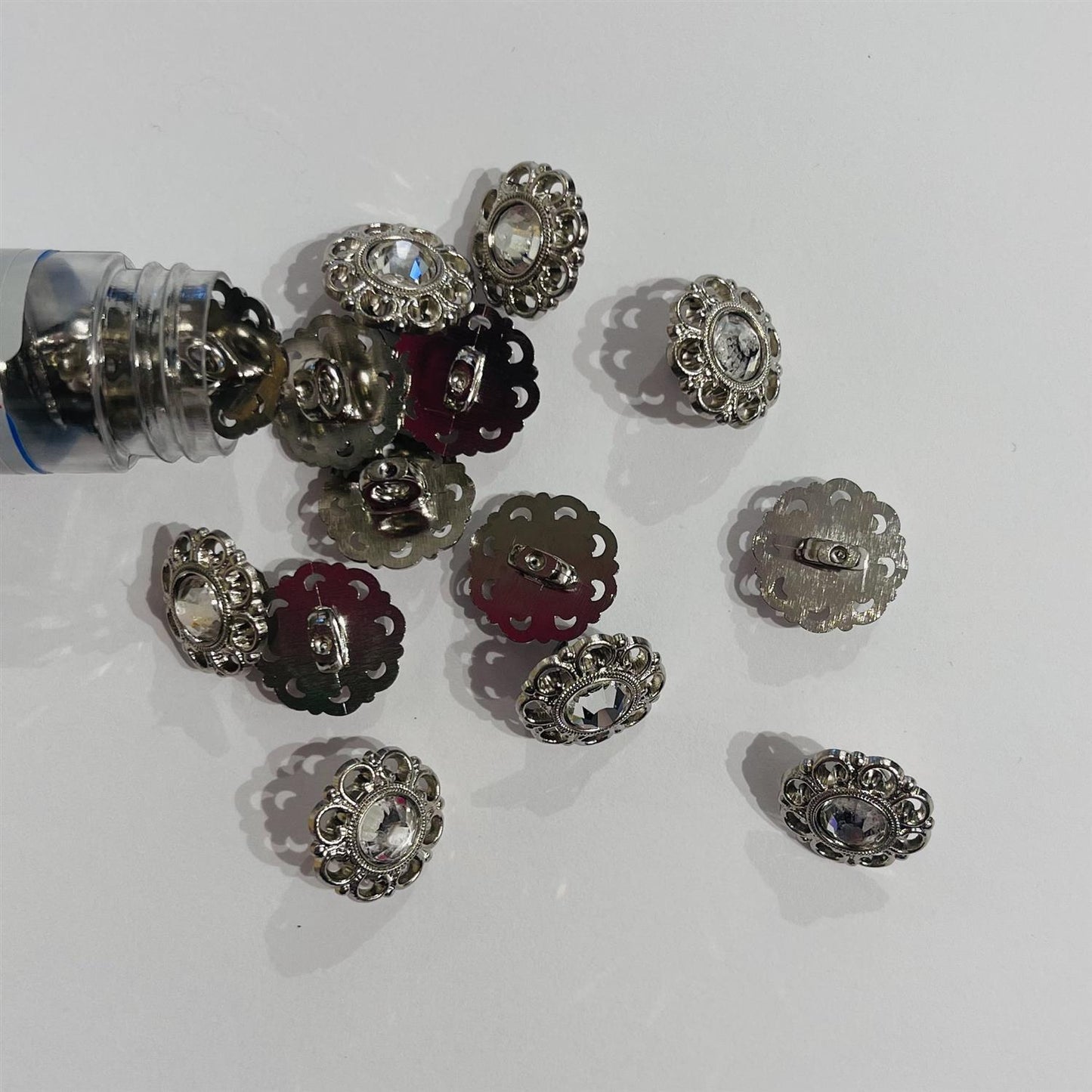 Antikk blingknapp - 15 mm - Ukjent - Garntopia