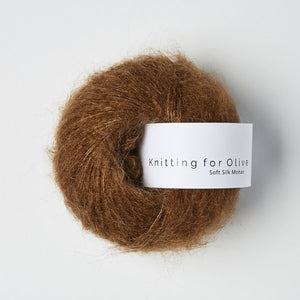 Mørk Cognac -	Soft Silk Mohair