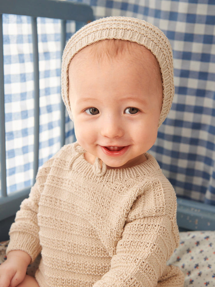 2407 - Sommerbaby - NR. 1 - FILLIP SWEATER, DIAPER PANTS & BONNET BABY - Sandnes garn - Garntopia