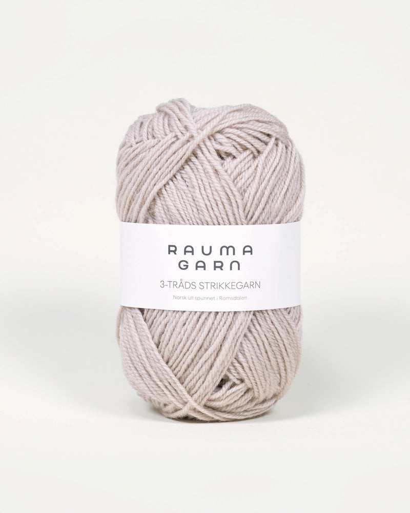 460 Lys Beige -	3-tr Strikkegarn - Rauma Garn - Garntopia