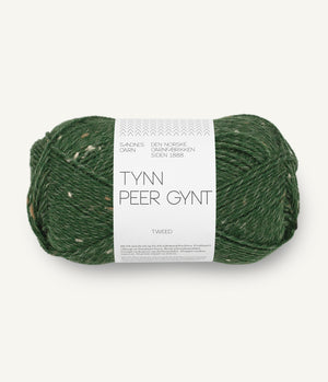 8085 Skoggrønn m/ Natur Tweed - Tynn Peer Gynt