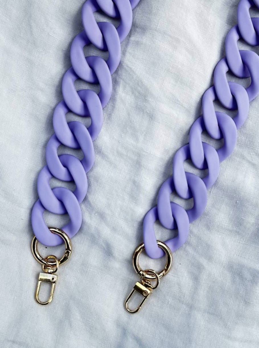 Tykk lenke til veske 84 cm - Lilla -	Litt Mye Tilbehør - Strikkefeber - Garntopia