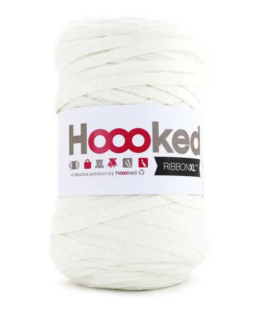 Optic White -	Ribbon XL Solid - Hoooked Yarn - Garntopia