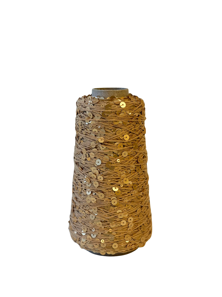Beige - Paillettengarn 200gr
