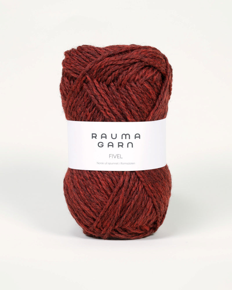 401 Rød melert -	Fivel - Rauma Garn - Garntopia