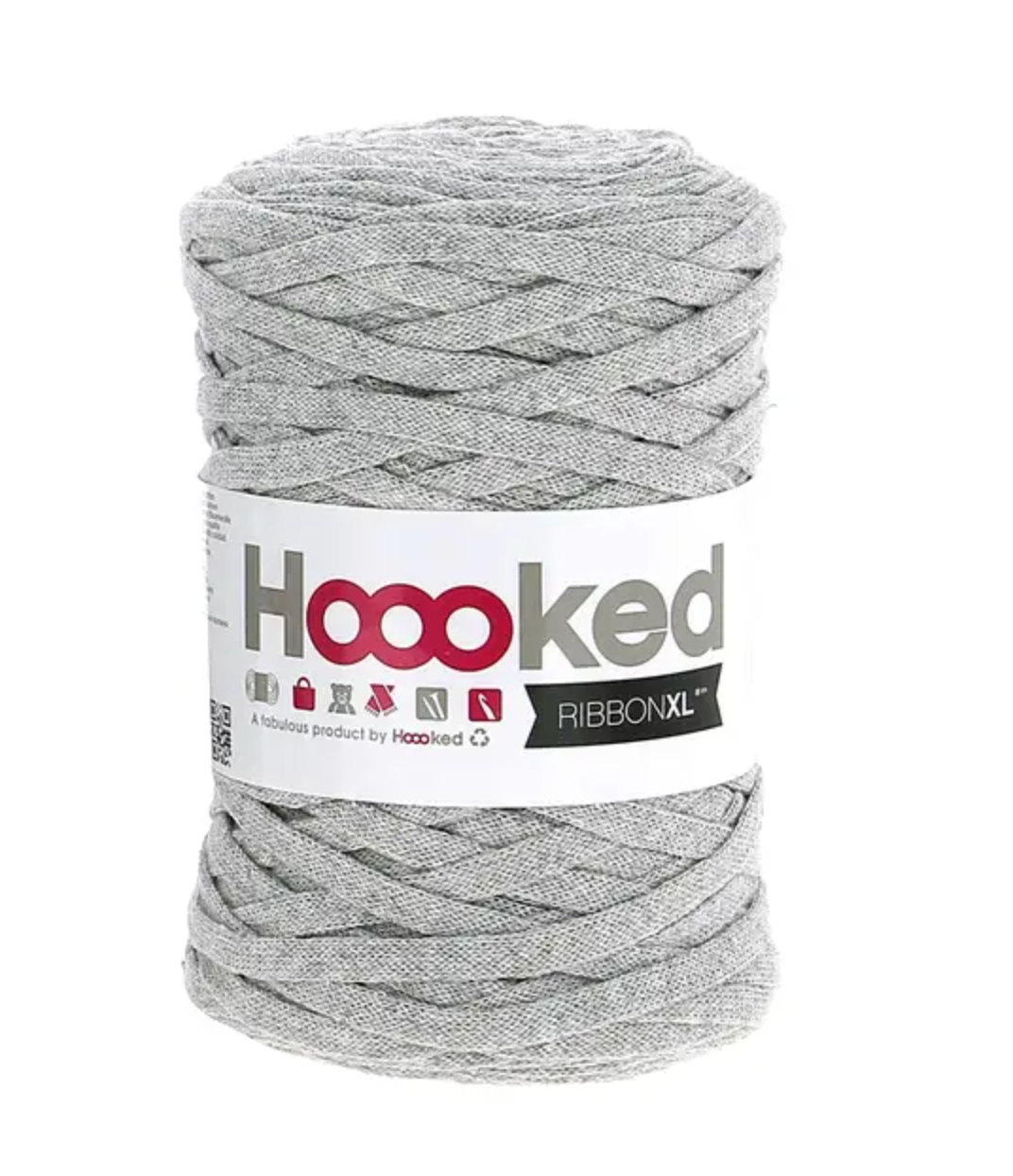 Silver Grey -	Ribbon XL Solid - Hoooked Yarn - Garntopia
