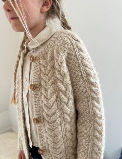 Le Knit - Siri Cardigan Junior - Papir