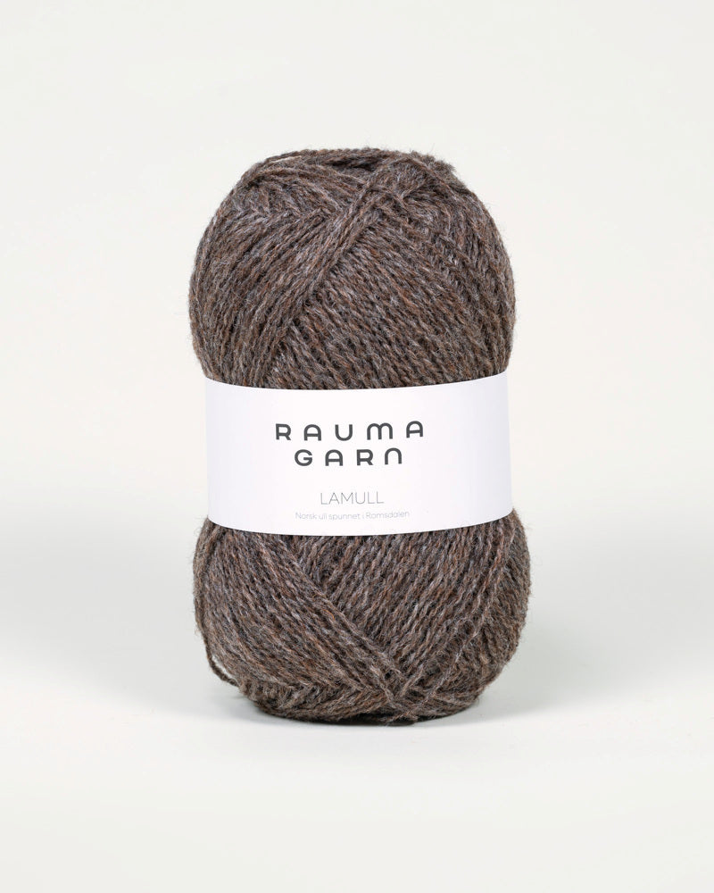 L411 Brun melert -	Lamullgarn - Rauma Garn - Garntopia