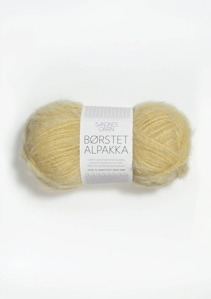 2112 Lys gul -	Børstet alpakka - Sandnes garn - Garntopia