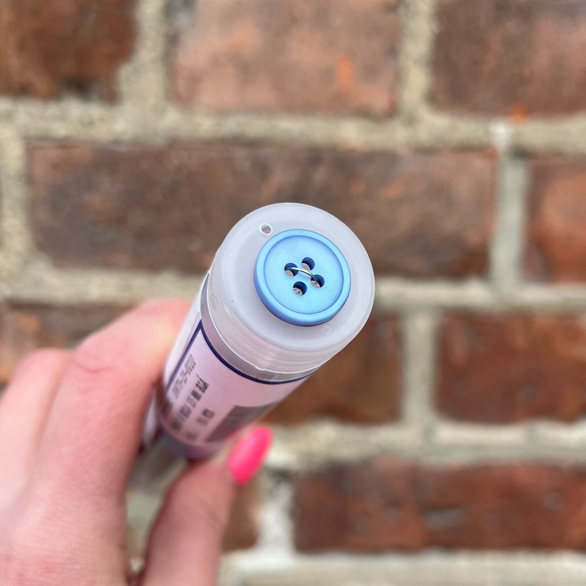 Plastknapp med kant - Blå - 15 mm - Ukjent - Garntopia