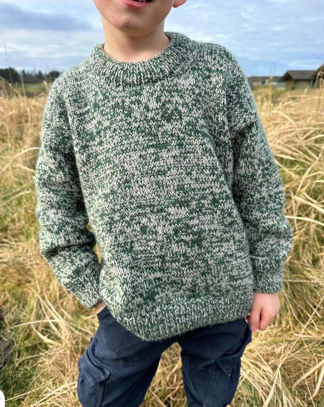 Melange Sweater Junior  - Papir - PetiteKnit - Garntopia