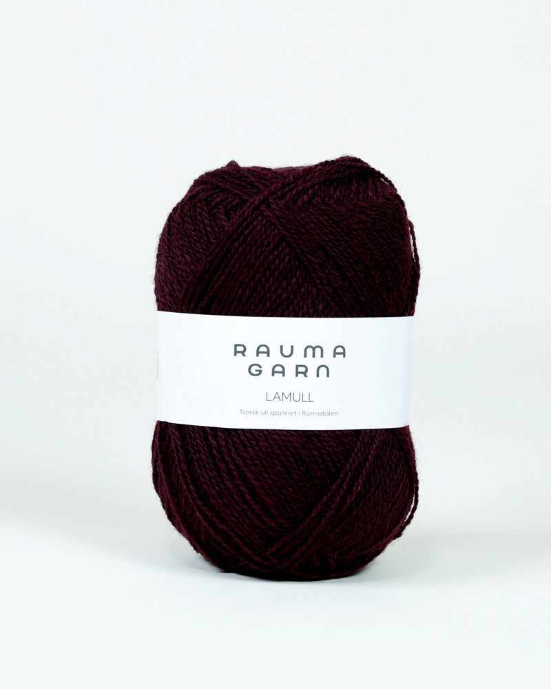 L488 Mørk burgunder -	Lamullgarn - Rauma Garn - Garntopia