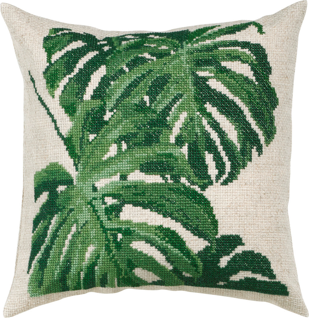 Broderikit - Monstera - pute 40x40 cm - Permin - Garntopia