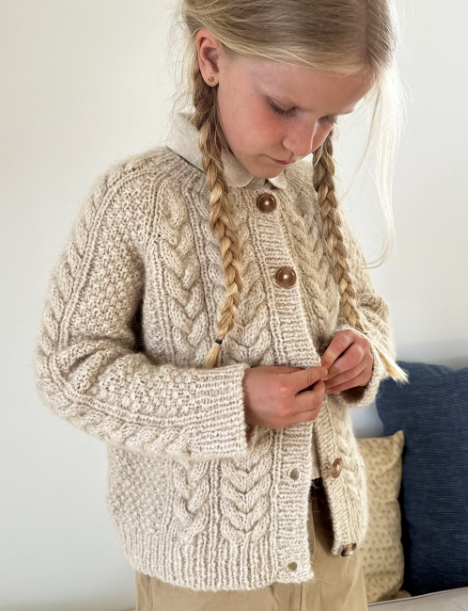 Le Knit - Siri Cardigan Junior - Papir