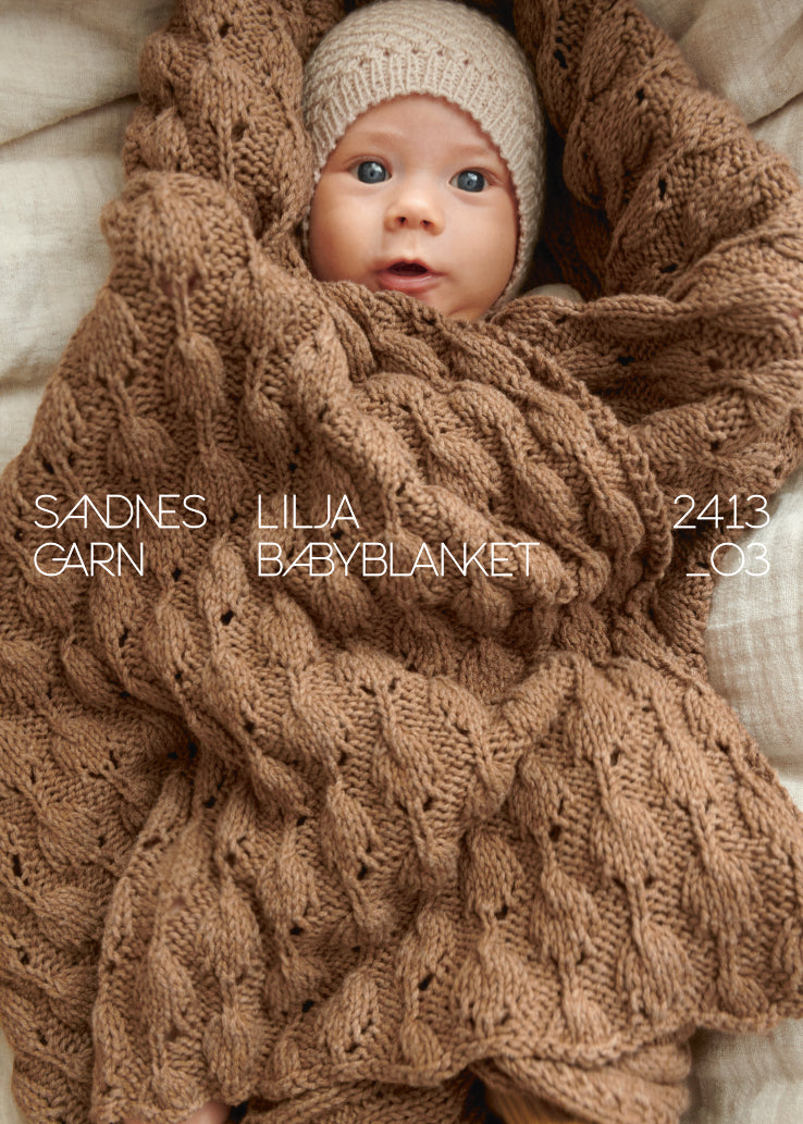 2413 - Myk start - Nr. 3 Lilja Babyblanket - Sandnes garn - Garntopia