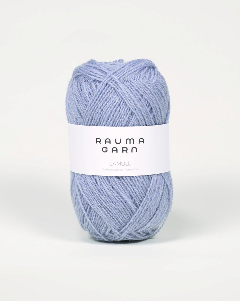 L37 Blå Puddel-	Lamullgarn - Rauma Garn - Garntopia