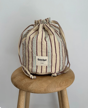 Knitter's Project Bag - Seersucker Twin Stripe - PetiteKnit - Garntopia