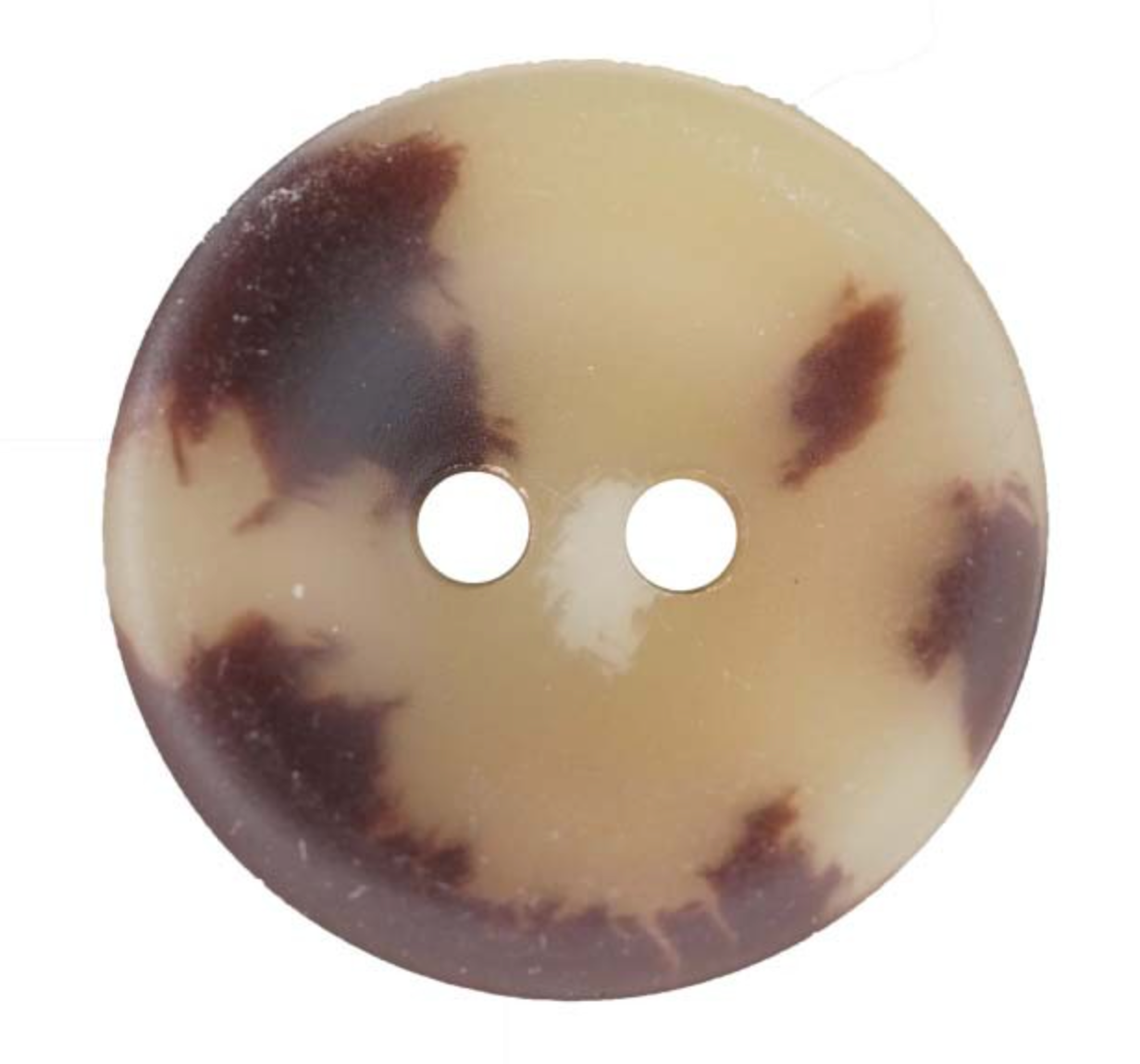Knapp av galalitt - Lys med brun - 23 mm - Deknofa - Garntopia