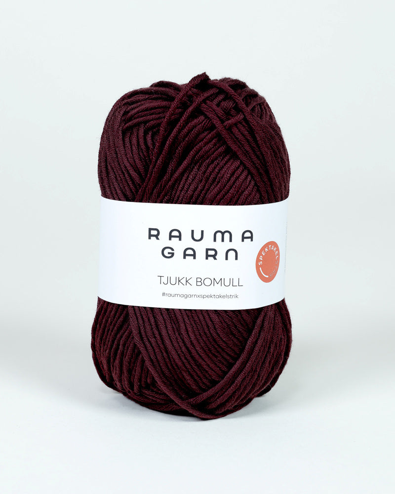 350 Aubergine - Tjukk Bomull - Rauma Garn - Garntopia