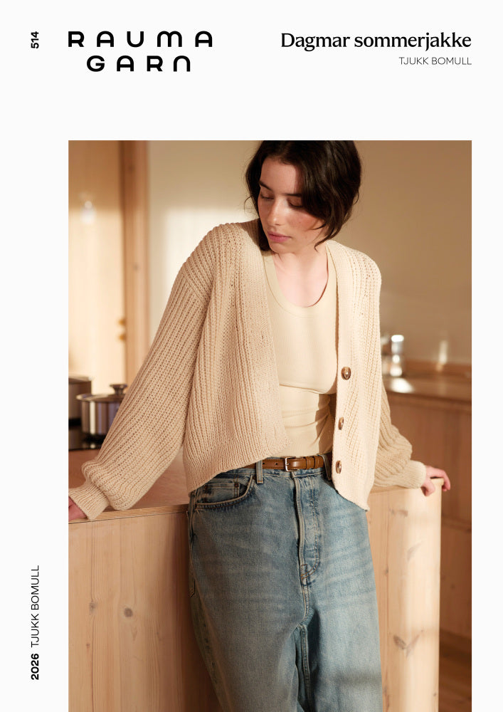 514 Dagmar Sommerjakke - papiroppskrift - Rauma Garn - Garntopia